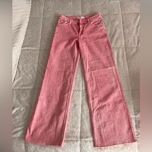 Pink Wide Leg Jeans